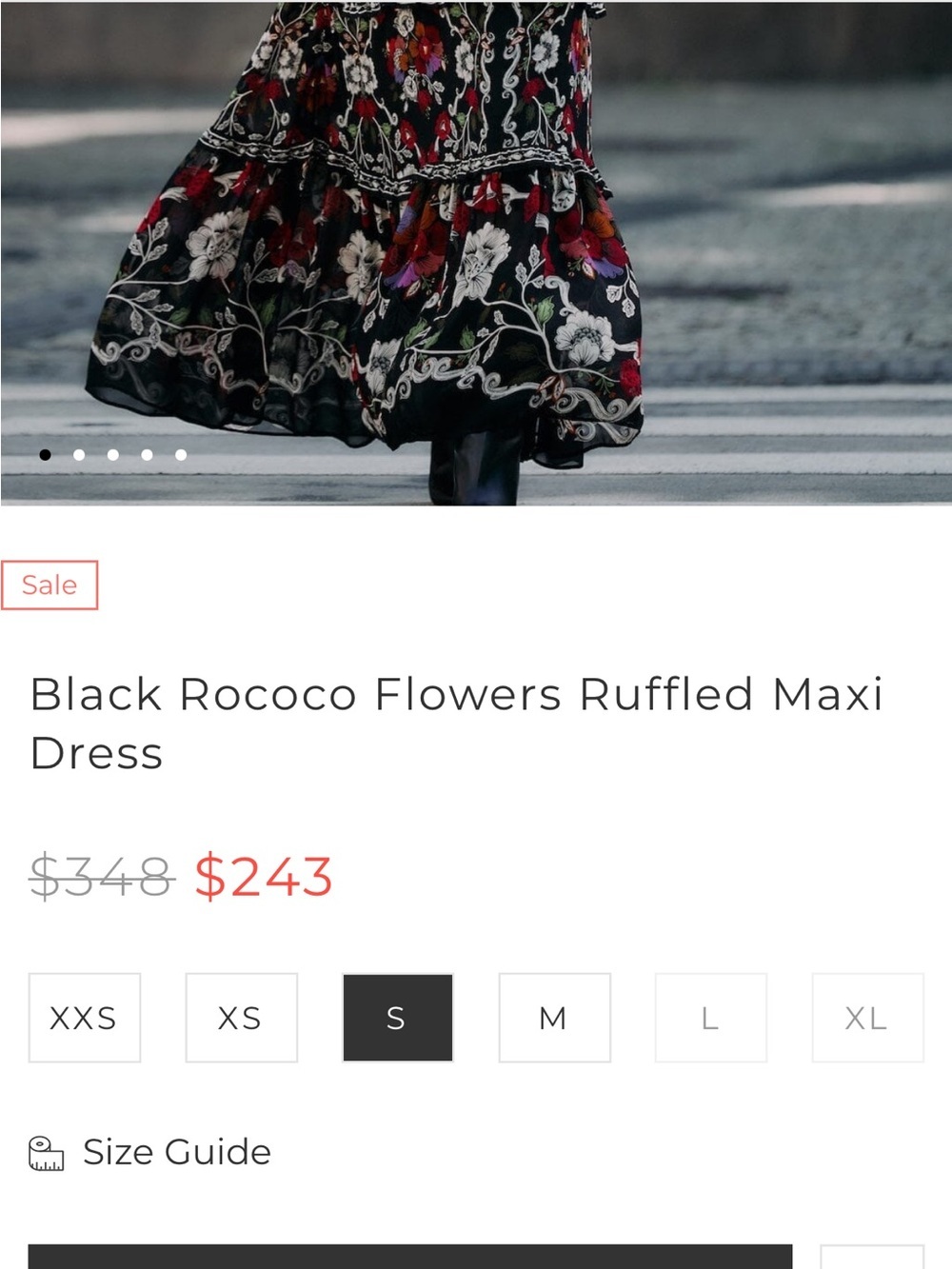 Farm Rio: Black Rococo Flowers Ruffled Maxi
Dress - Picture 8 of 12